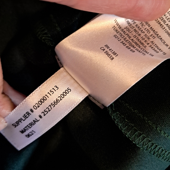 Ralph Lauren Women Dark Fern Green Velvet V Neck Knee Length Dress Size 16W - Picture 10 of 10